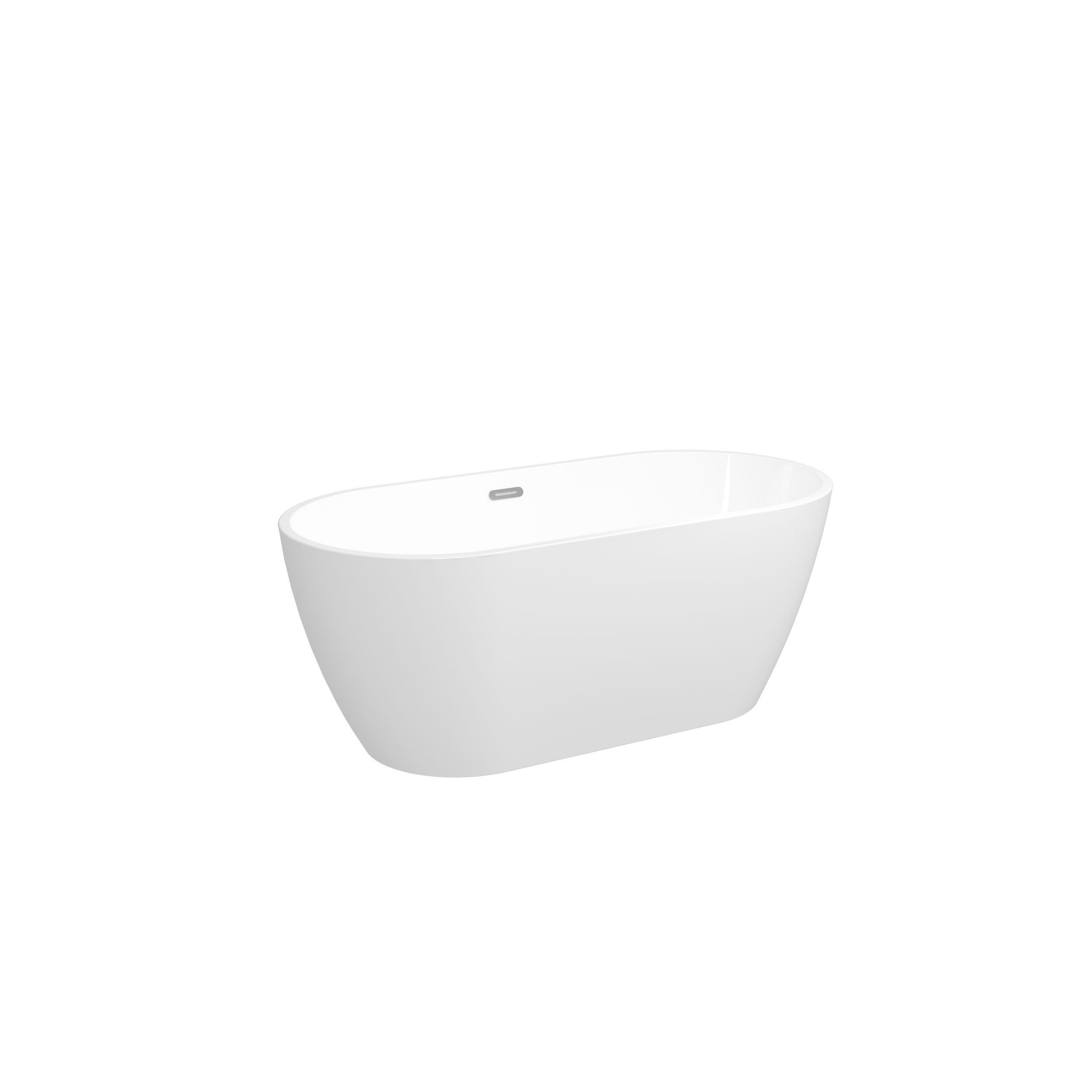 Acrylic Freestanding Soaking Bathtub With Classic Slotted Overflow And Toe-Tap Drain In Chrome, Cupc C Ertified, 02138 - Glossy White