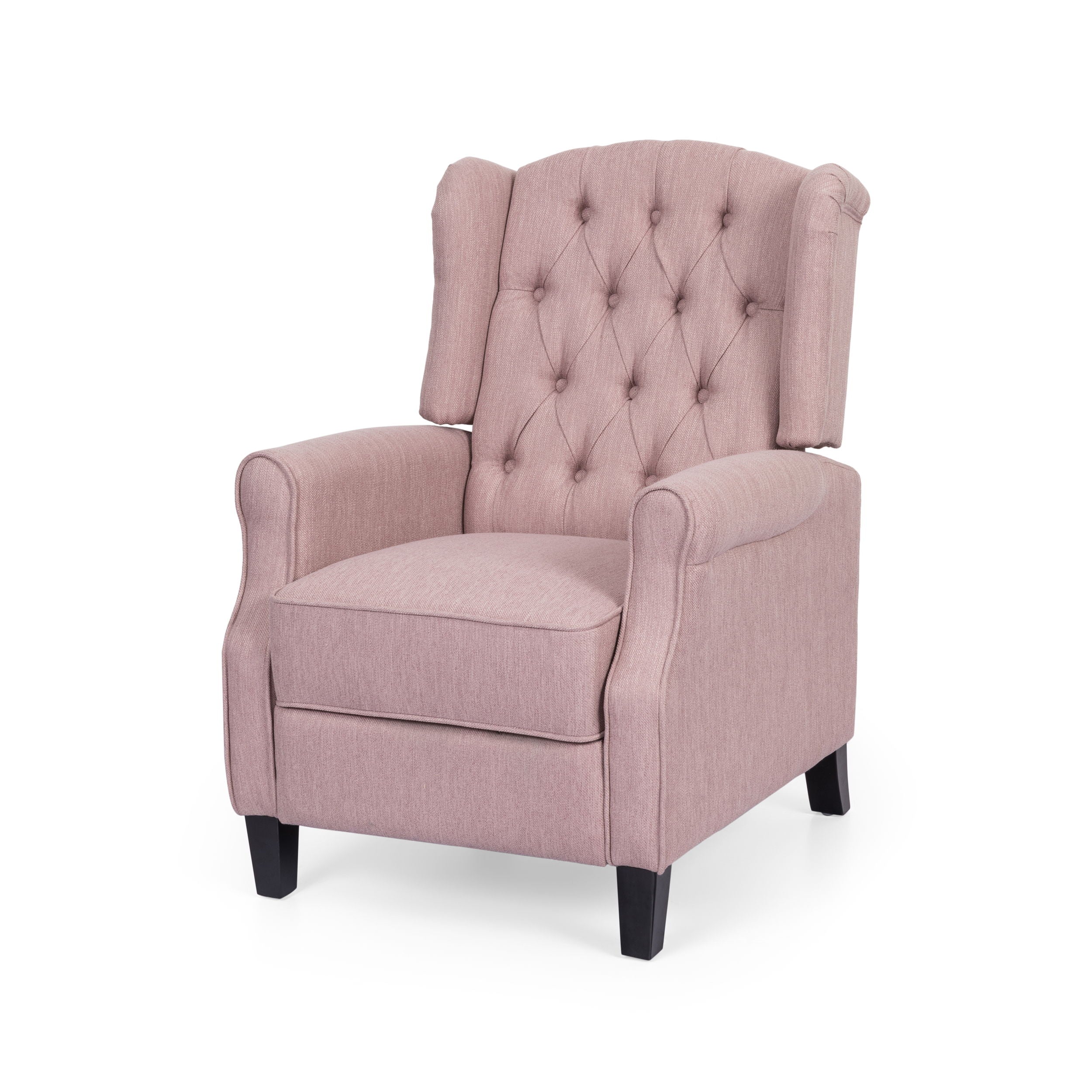 Wide Manual Wing Chair Recliner - Light Pink