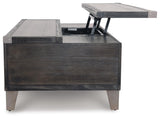 Todoe - Lift Top Cocktail Table - Dark Gray