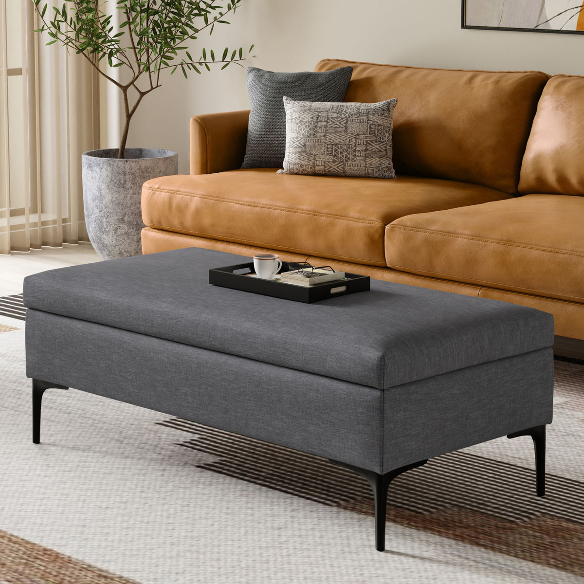 Rebecca - Multifunctional Coffee Table Storage Ottoman With Lift Up Lid