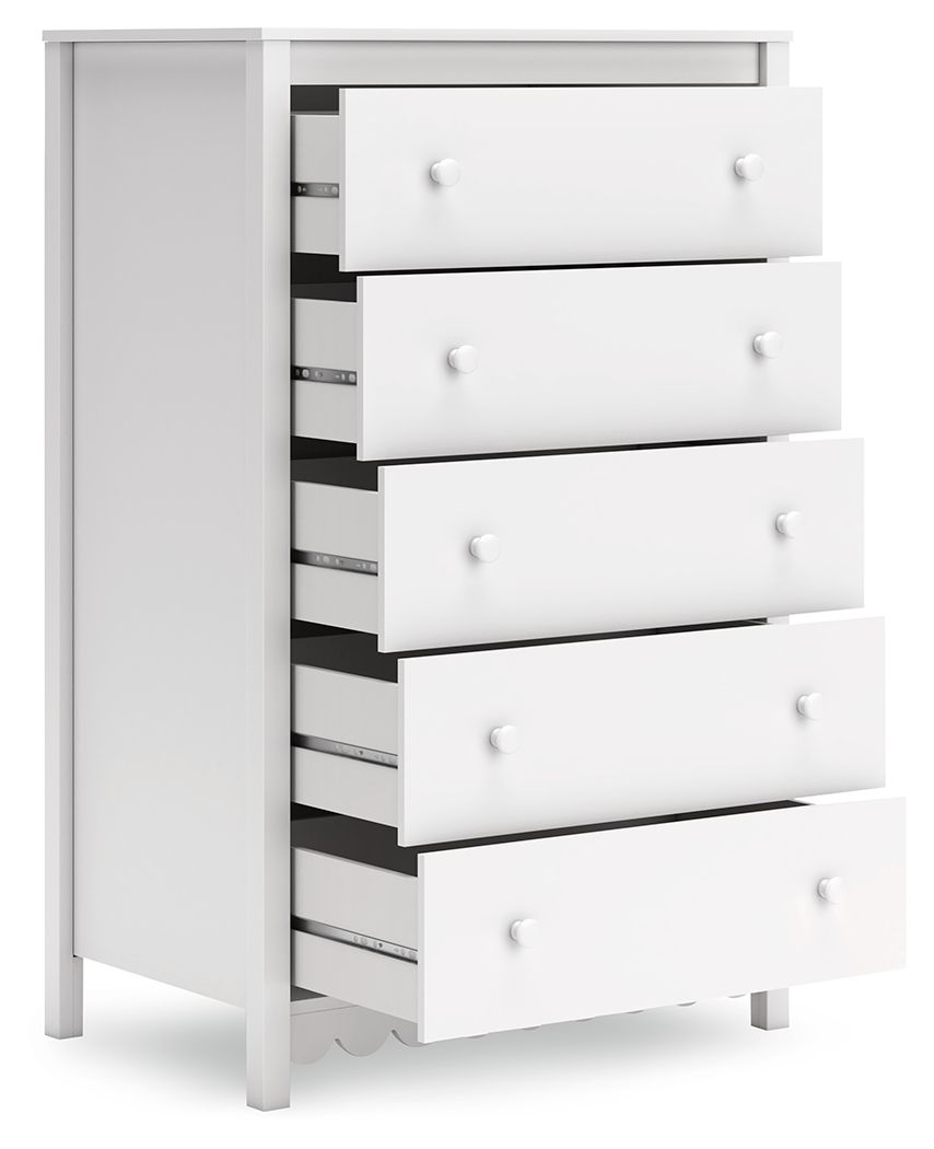Hallityn - White - Five Drawer Chest by Signature Design by Ashley® | Bel Furniture