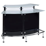 Keystone - Curved Glass Top Home Bar Wine Cabinet - Black by CoasterEssence | Bel Furniture