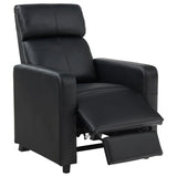 Toohey - Upholstered Home Theater Push Back Recliner - Black by CoasterEveryday | Bel Furniture