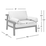 Zara - Dowel Frame Bolster Patio Deep Seating Armchair, Axroma Olefin - Wheat Beige by Jennifer Taylor Home | Bel Furniture
