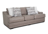 Taupe Gray Transitional 2 Piece Sofa and Loveseat Set with Flared Arms & Reversible Cushions