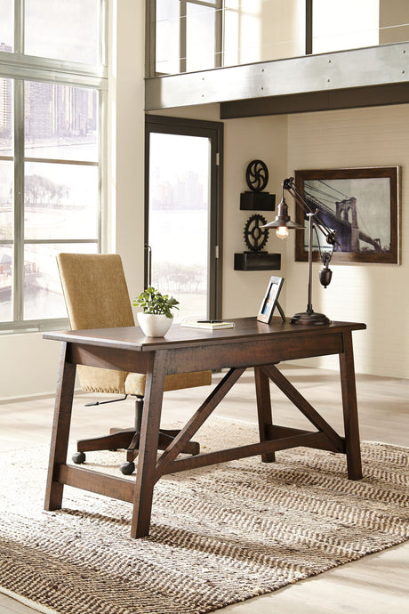 Baldridge - Home Office Large Leg Desk - Rustic Brown - view 12
