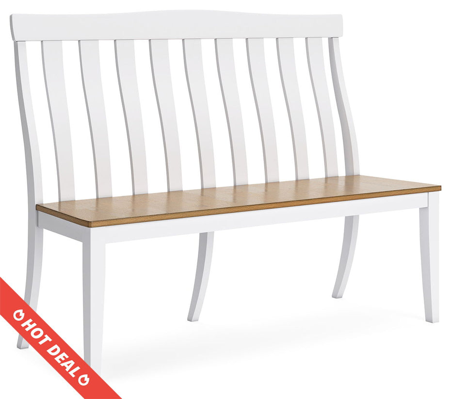 Ashbryn - White / Natural - Double Dining Chair