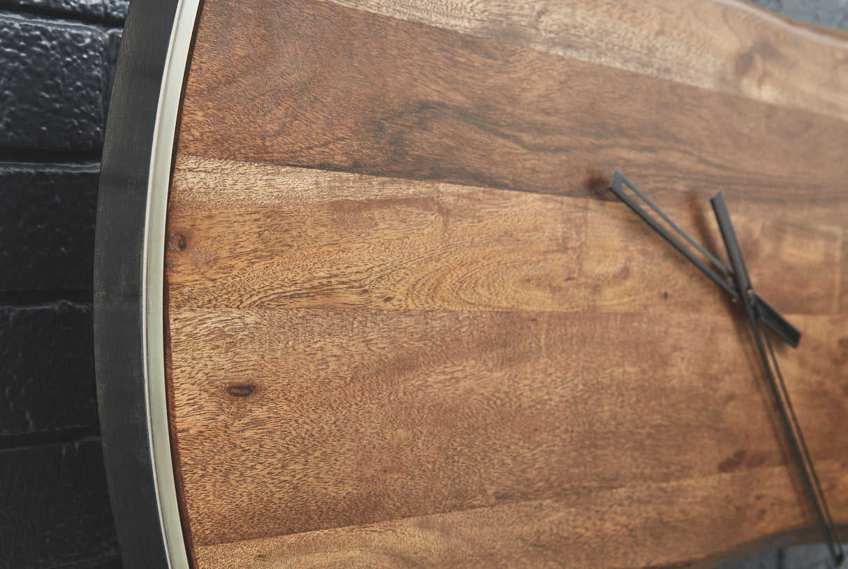 Panchali - Brown / Silver Finish - Wall Clock by Signature Design by Ashley® | Bel Furniture