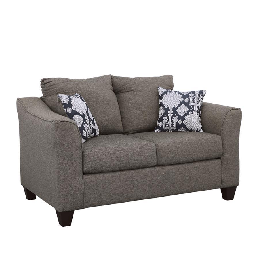 Salizar - Upholstered Flared Arm Loveseat - Charcoal Gray