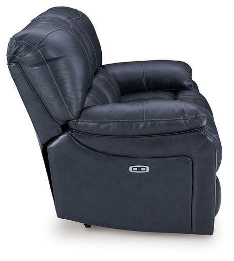 Leesworth - 3 Pc. - Power Reclining Sofa, Power Reclining Loveseat, Power Rocker Recliner - Ocean - view 12