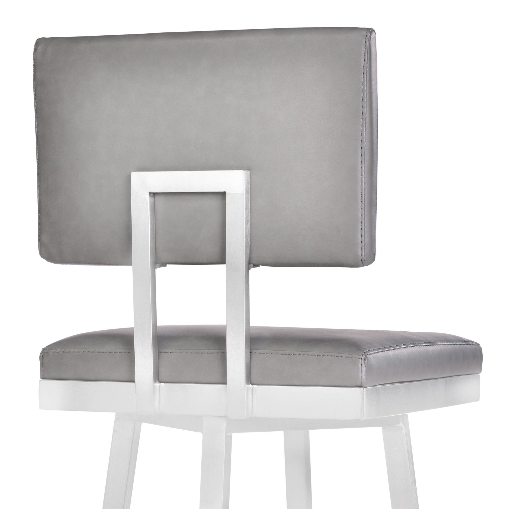 Swivel Counter Height Bar Chair - Light Gray / Silver