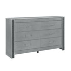 Lorenzo - Dresser With Hidden Jewelry Compartment And Bar Handles In - Silver