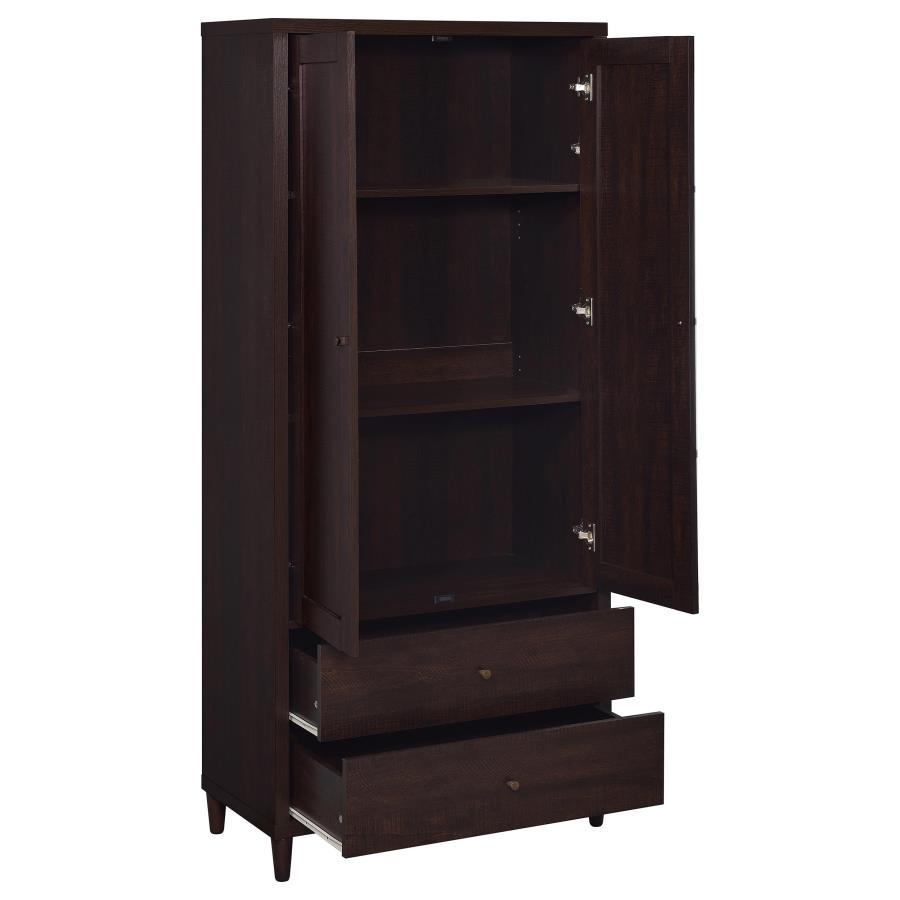 Wadeline - 2 Door Tall Accent Storage Cabinet - Rustic Tobacco by CoasterEveryday | Bel Furniture
