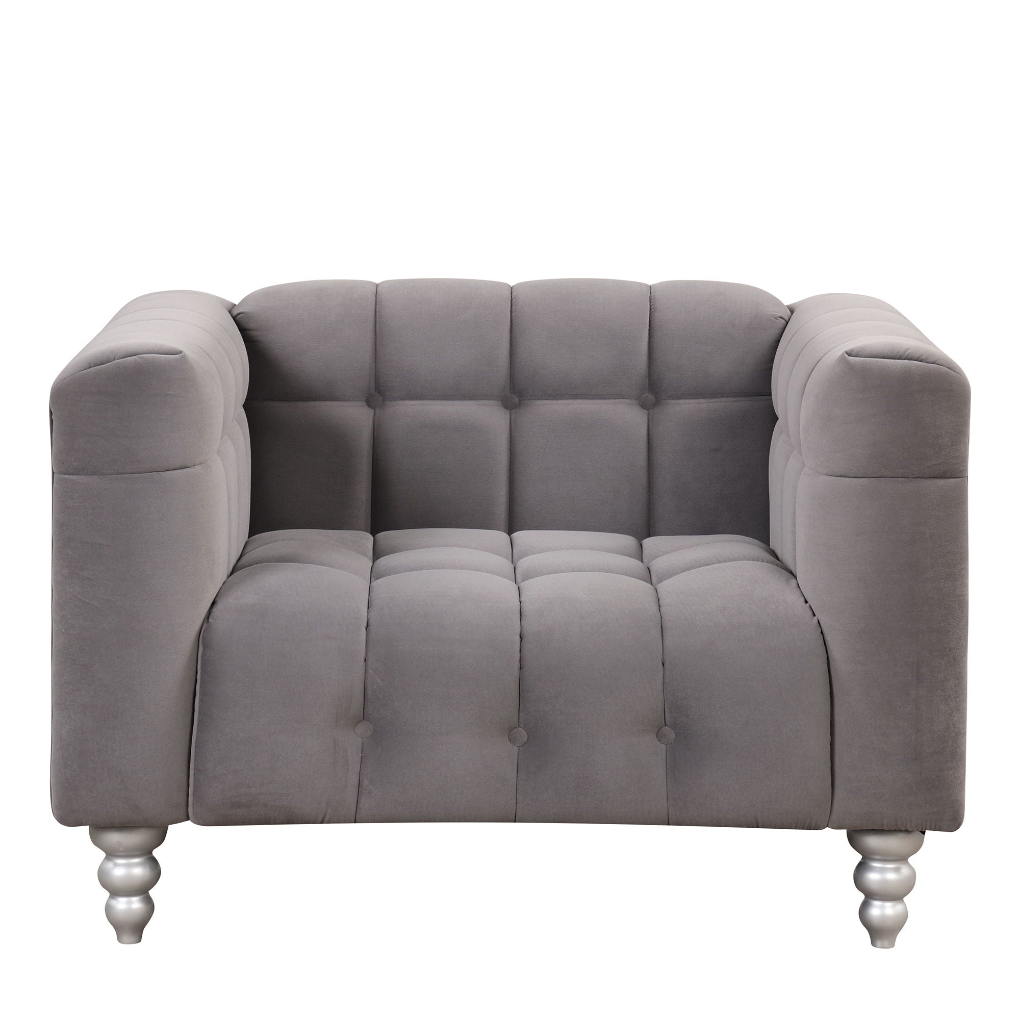 Modern Sofa Dutch Fluff Upholstered Sofa & Wood Legs, Buttoned Tufted Backrest