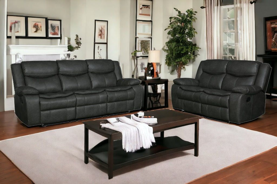 2 Piece Indoor Microsuede Five Person Seating Set - Gray