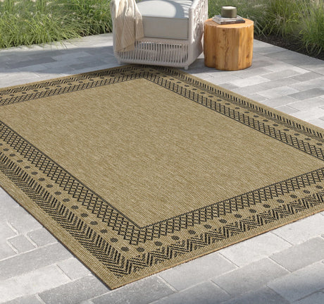 Earth - 5'3" X 7'3" Polypropylene Indoor, Outdoor Area Rug - Jute / Black - view 4