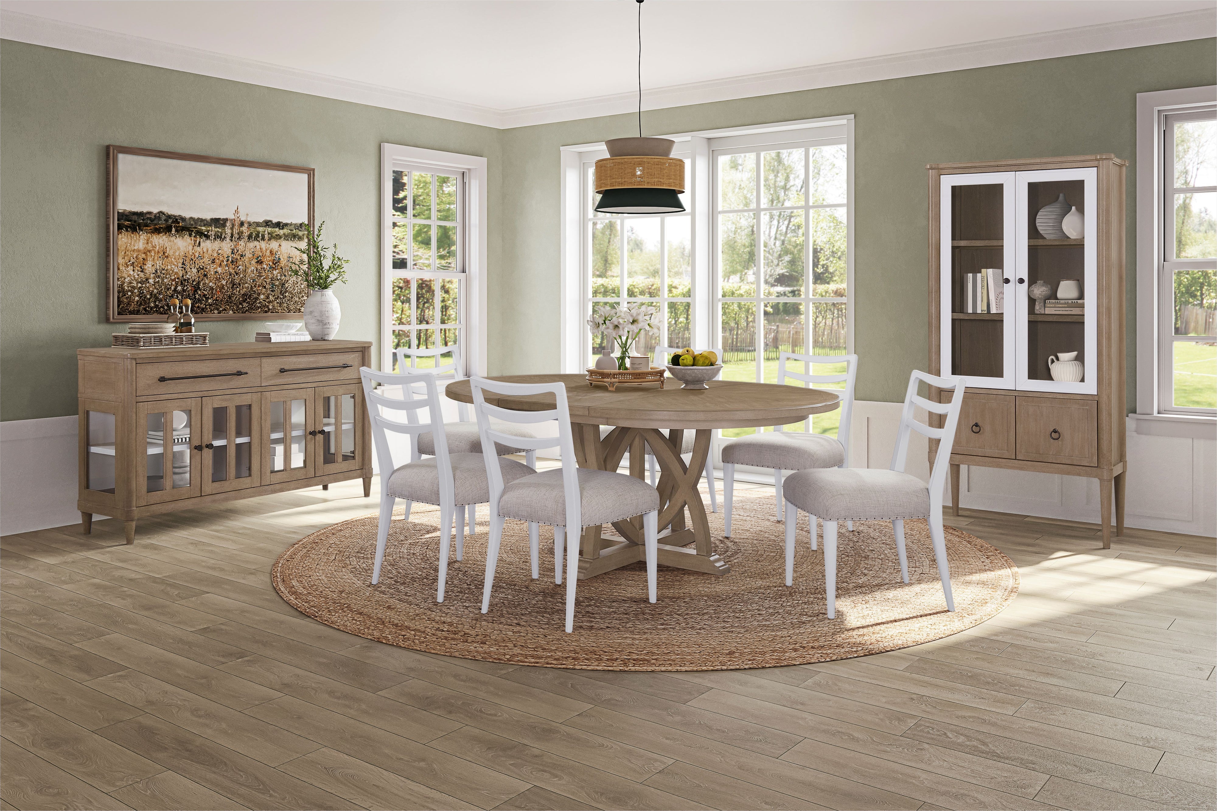 Round Dining Extendable Dining Table - Sand