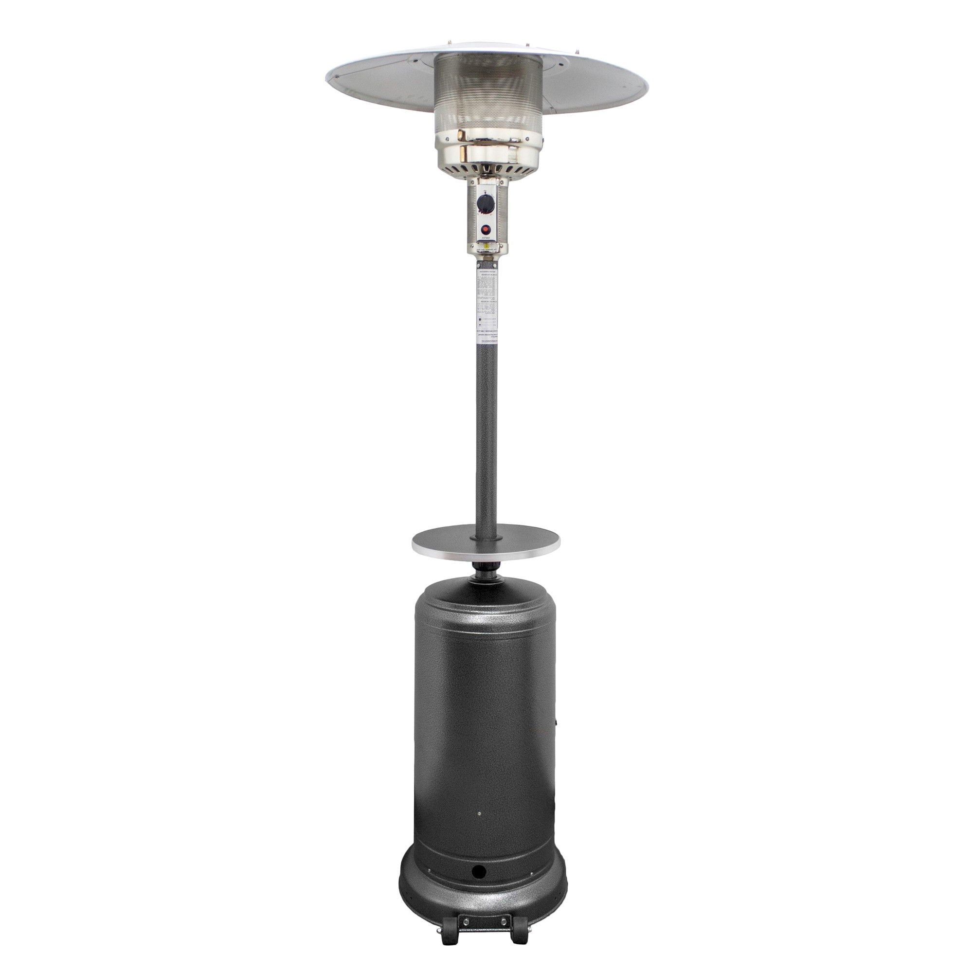 48000 Btu Steel Propane, Cylindrical Pole Standing Patio Heater - Silver