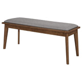 Alfredo - Upholstered Dining Bench - Gray And Natural Walnut by CoasterEveryday | Bel Furniture