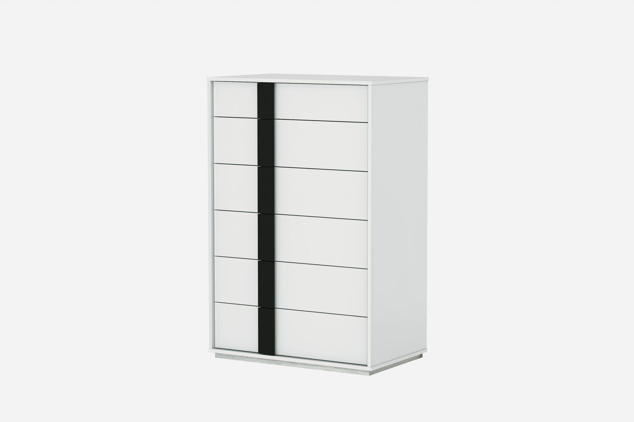 Gloss Stainless Steel Drawer Chest - White