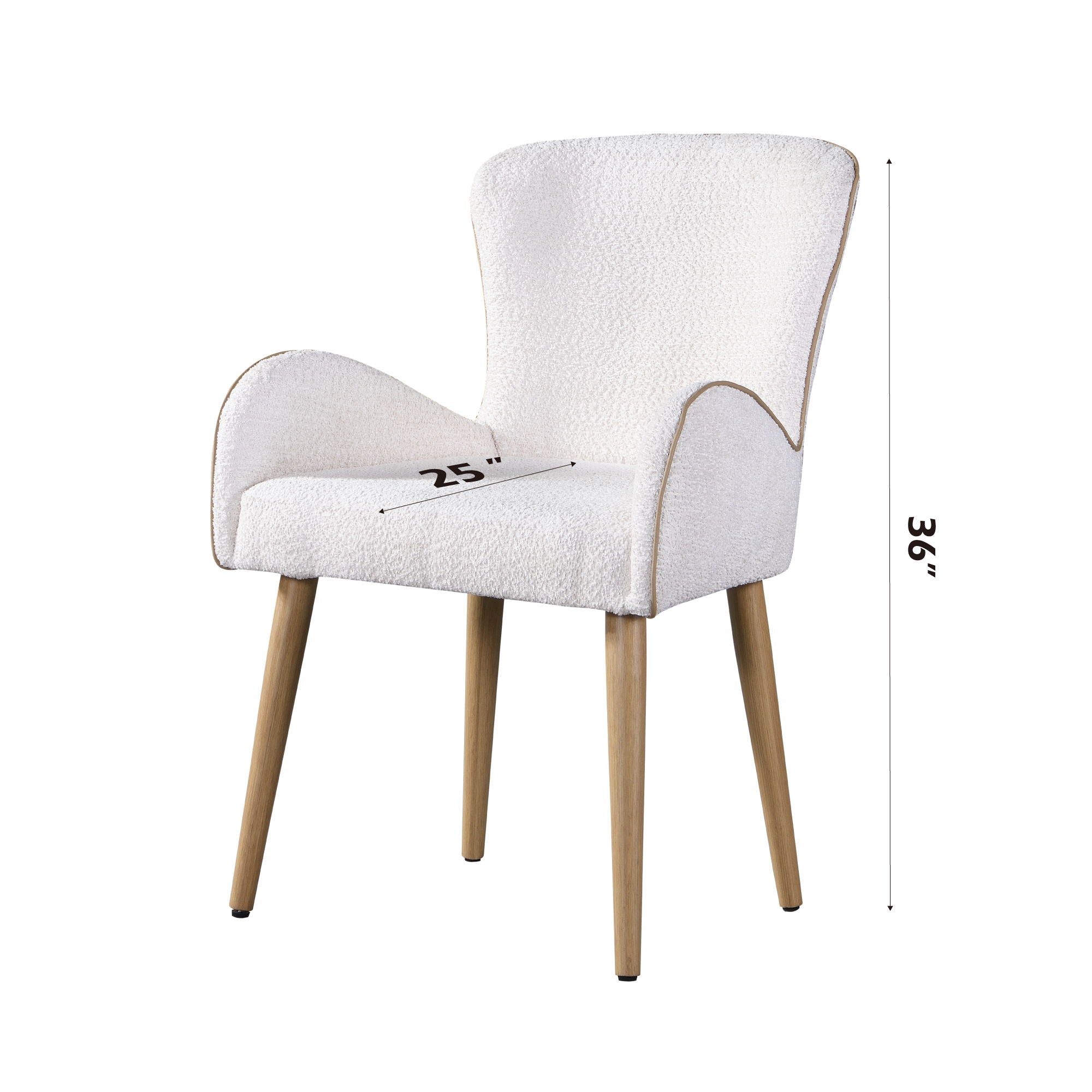 Qwin - Boucle Side Chair (Set of 2) - Beige