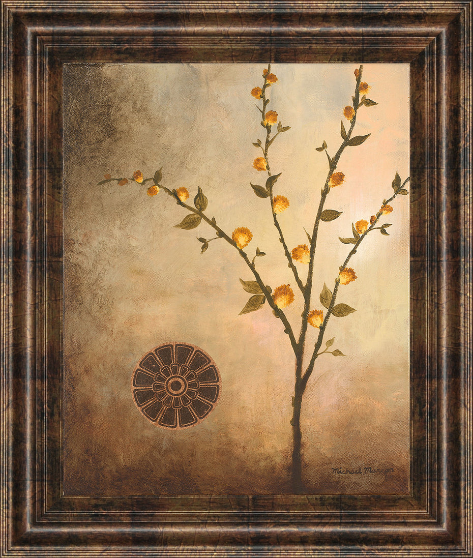 Fall Stem In The Light By Michael Marcon Framed Print Wall Art - Beige