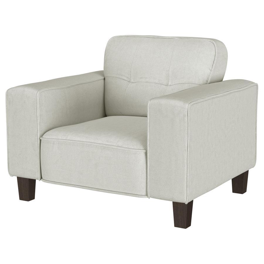 Deerhurst - Upholstered Track Arm Tufted Accent Chair - Greige by Coaster Fine Furniture | Bel Furniture