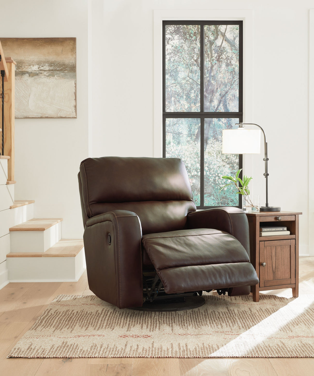 Emberla - Coffee - Swivel Glider Recliner by Signature Design by Ashley® | Bel Furniture