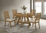 Danvers - 5 Piece Dining Table Set - Brown Oak And Beige by Coaster Fine Furniture | Bel Furniture