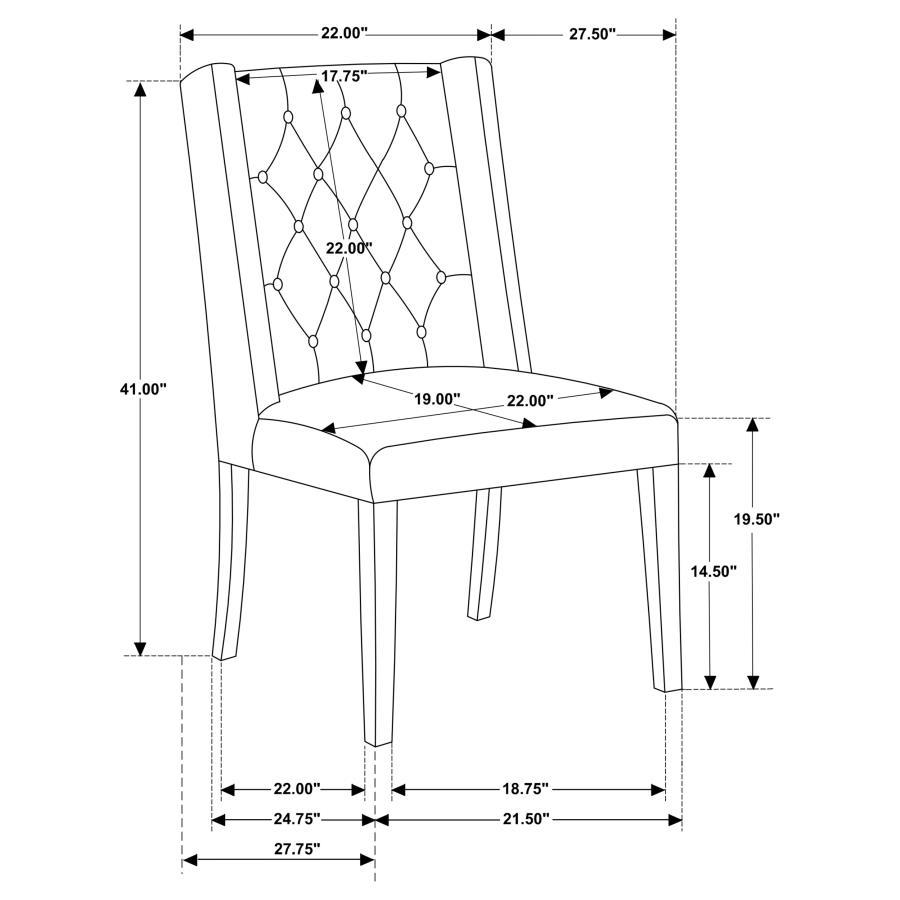 Bexley - Fabric Upholstered Dining Side Chair (Set of 2) - Beige