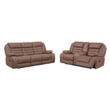 Lucius - Console Reclining Loveseat With Manual Recline - Brown