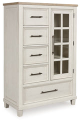 Shaybrock - Antique White / Brown - Door Chest by Benchcraft® | Bel Furniture