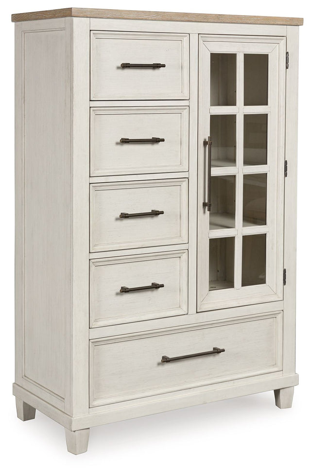 Shaybrock - Antique White / Brown - Door Chest by Benchcraft® | Bel Furniture