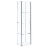 Bellatrix - 4-Shelf Clear Glass Curio Cabinet White by CoasterEveryday | Bel Furniture