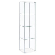 Bellatrix - 4-Shelf Clear Glass Curio Cabinet White by CoasterEveryday | Bel Furniture