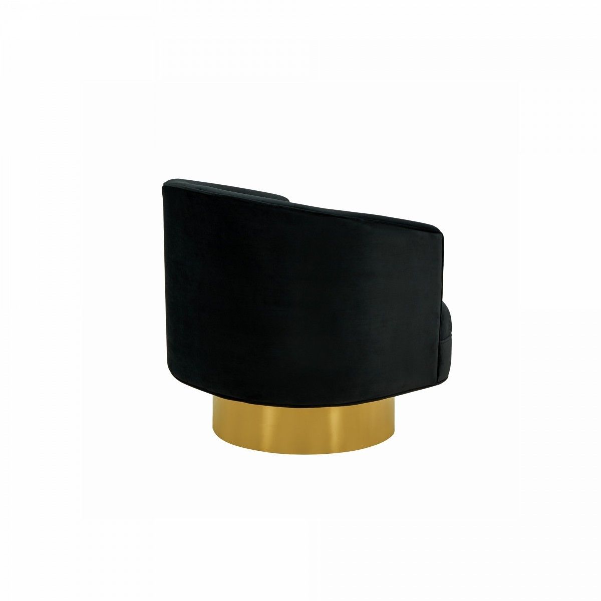 Velvet Barrel Chair - Black / Gold