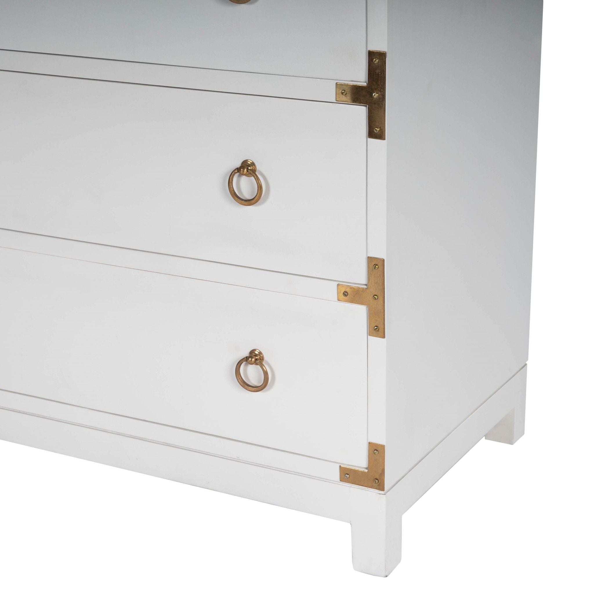 Solid Wood Three Drawer Dresser - White