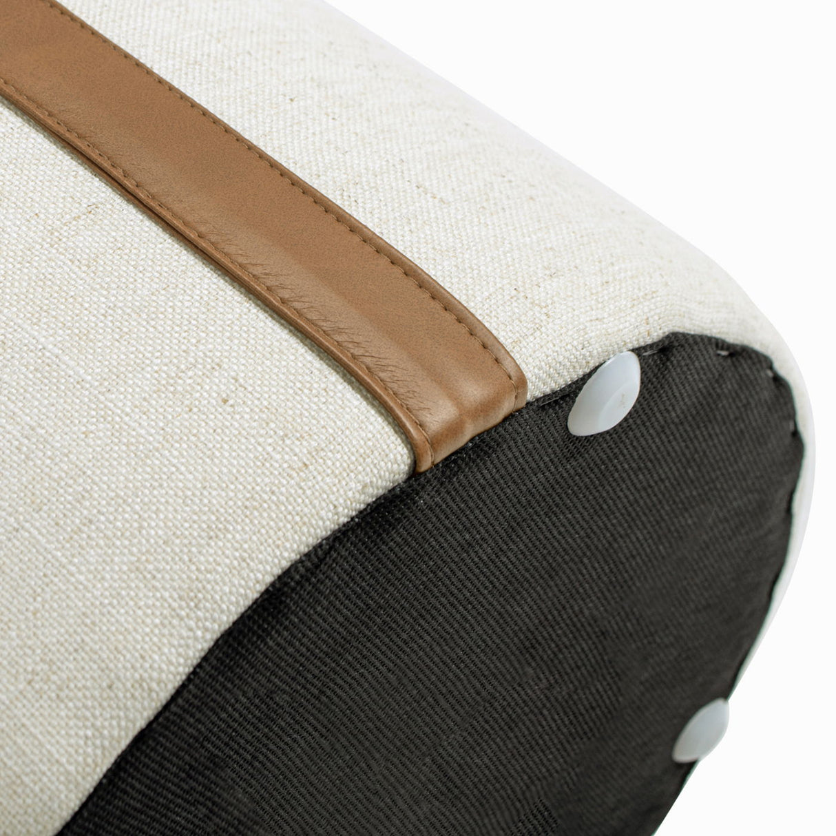 Brandy - Round Upholstered Storage Ottoman With Leather Accent by Jennifer Taylor Home | Bel Furniture