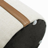 Brandy - Round Upholstered Storage Ottoman With Leather Accent by Jennifer Taylor Home | Bel Furniture