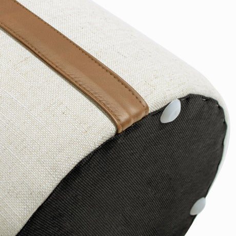 Brandy - Round Upholstered Storage Ottoman With Leather Accent by Jennifer Taylor Home | Bel Furniture
