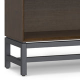 Banting - Low Wide Bookcase - Walnut Brown by Simpli-Home | Bel Furniture