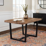 Rustic Metal And Solid Distressed Dining Table by Walker Edison | Bel Furniture