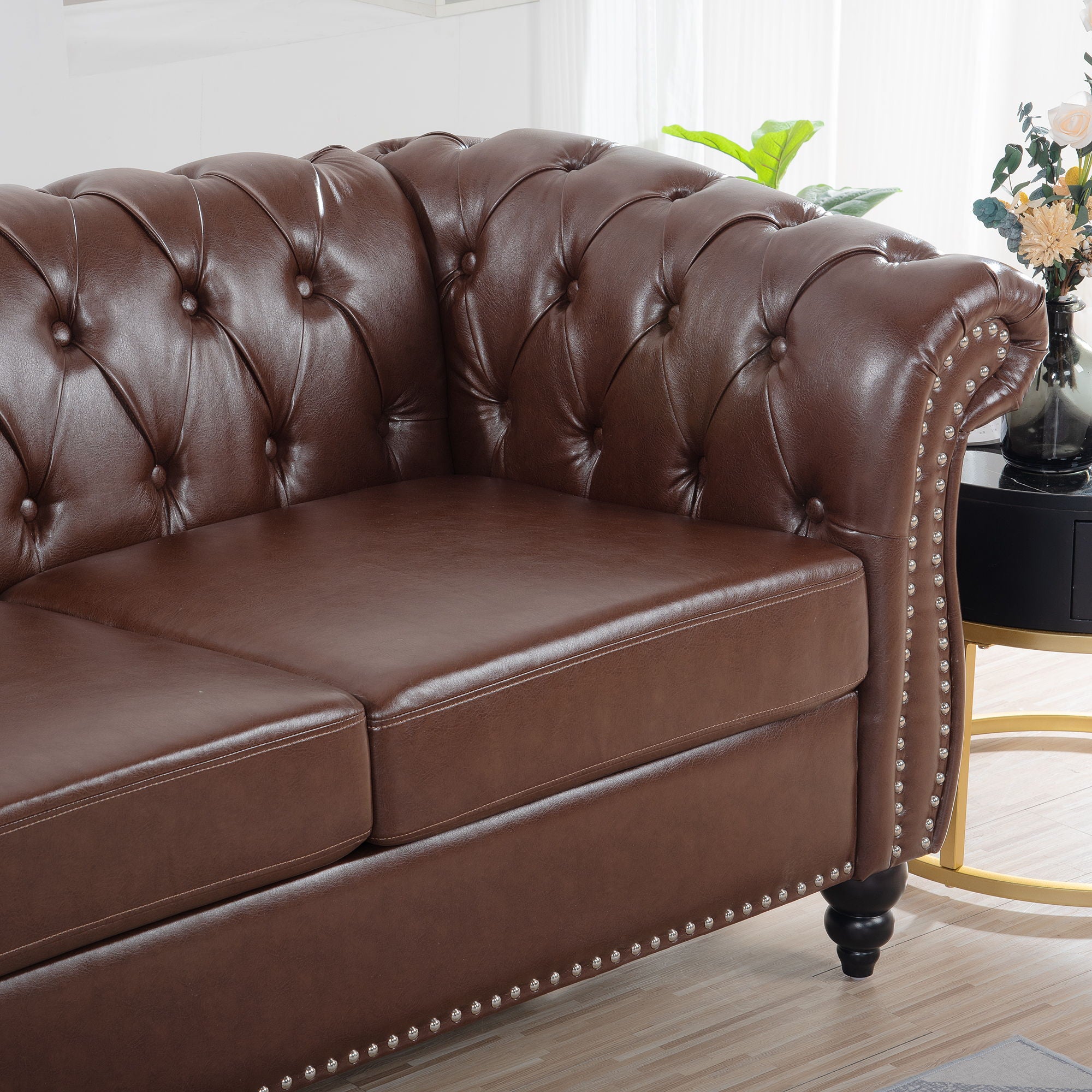 Rolled Arm Chesterfield 3 Seater Sofa