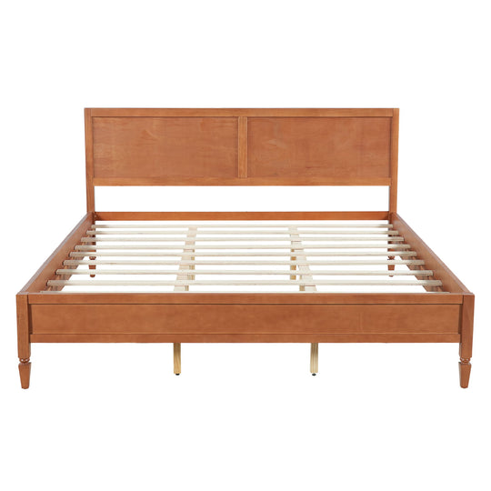 Classic Platform Bed Frame With Panel Headboard