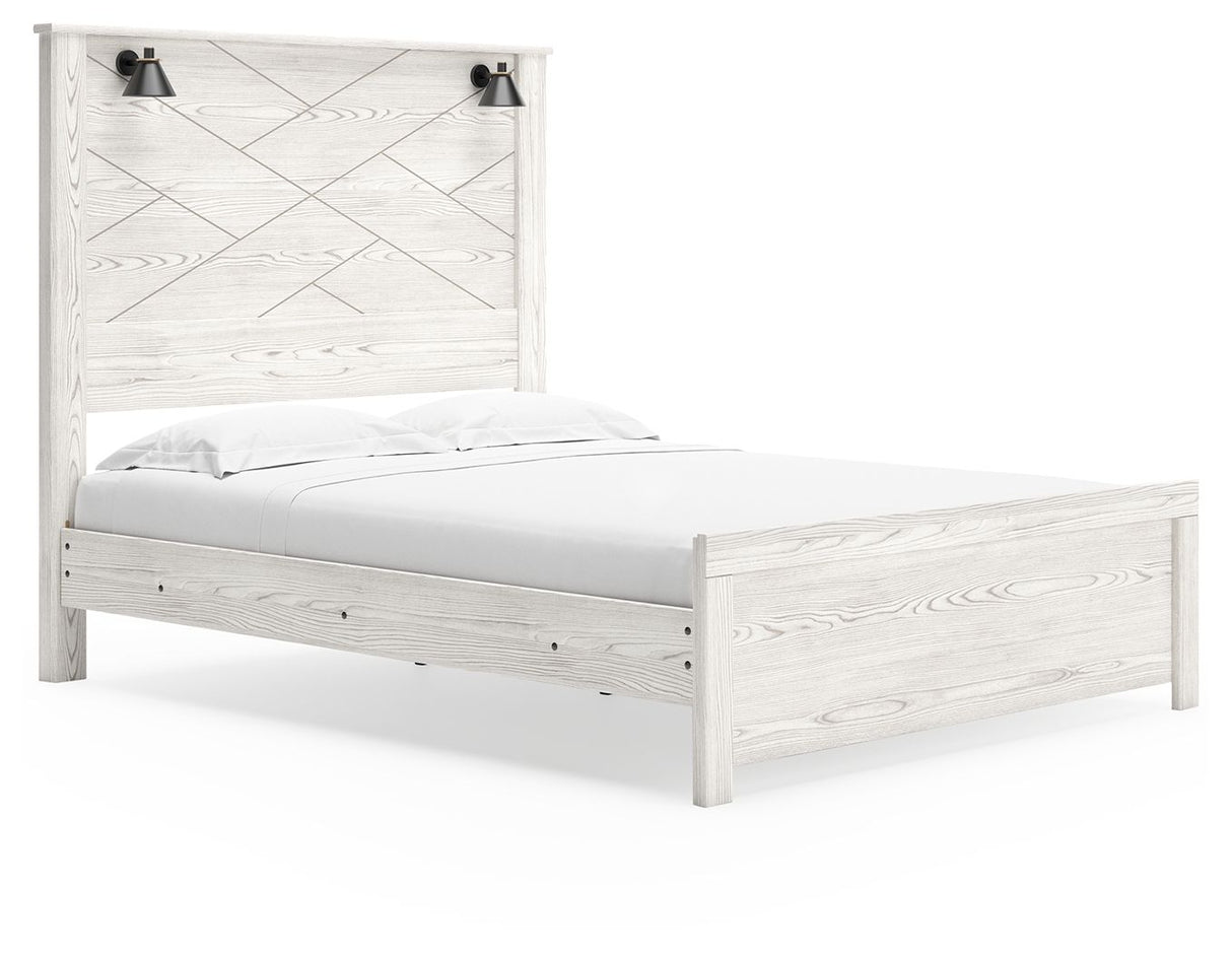 Gerridan - Panel Bed With Sconces White by Signature Design by Ashley® | Bel Furniture