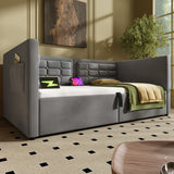 Upholstered Daybed With Hydraulic Storage And USB / Type - C Charging