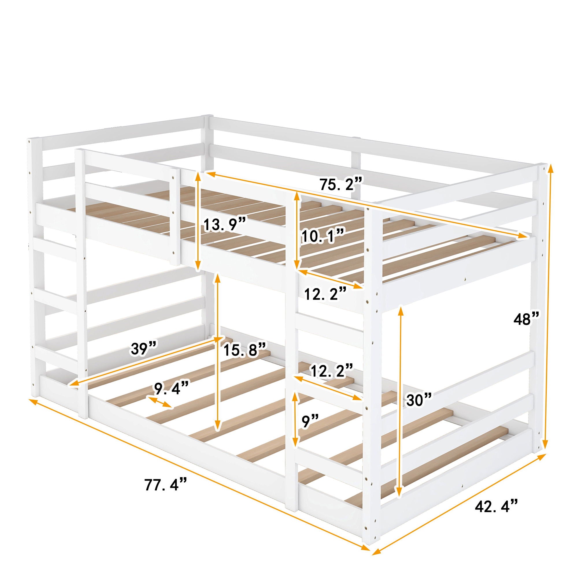 Twin Over Twin Bunk Bed With Ladder