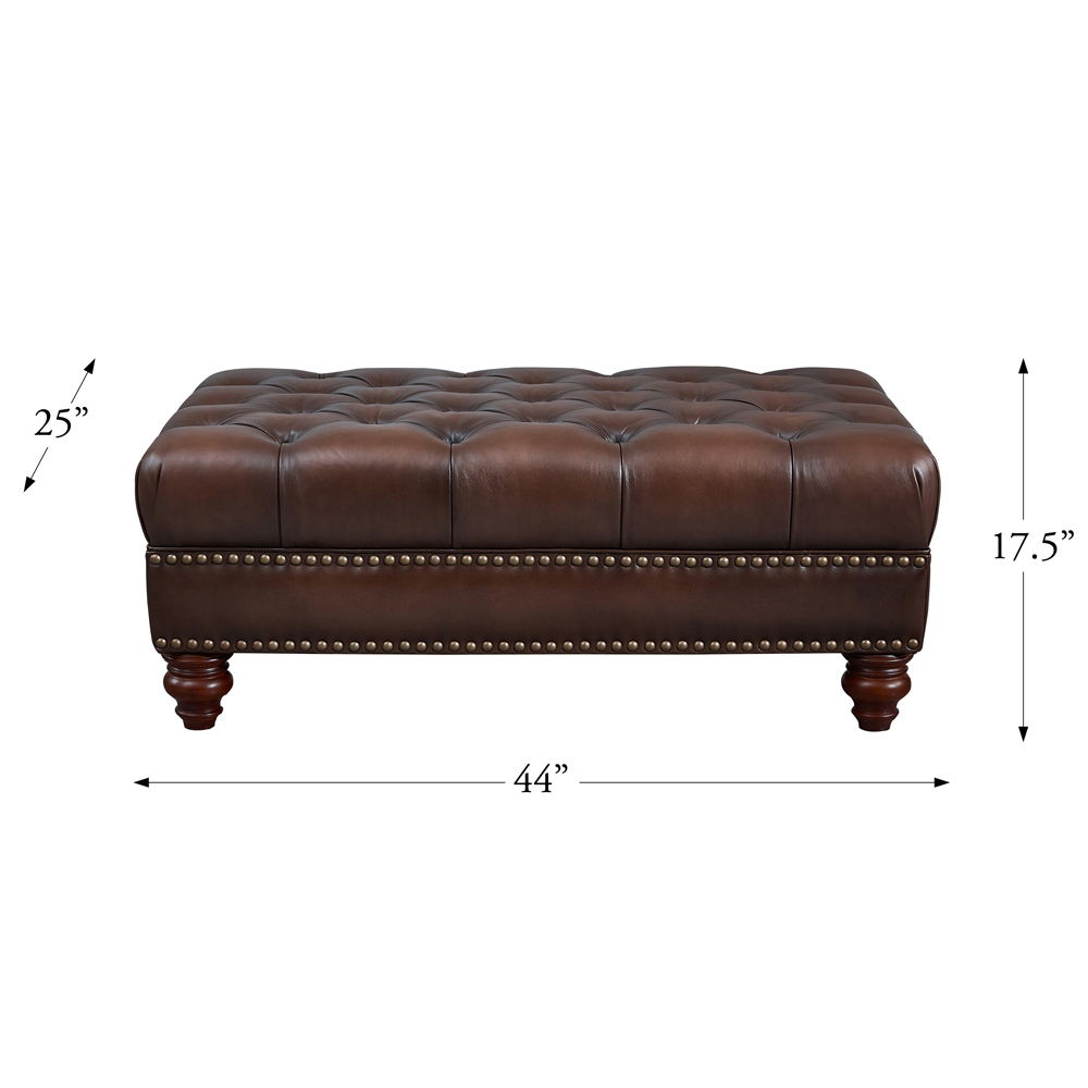 Alton Bay - Leather Ottoman - Brown by Hydeline Furniture | Bel Furniture