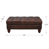 Alton Bay - Leather Ottoman - Brown by Hydeline Furniture | Bel Furniture
