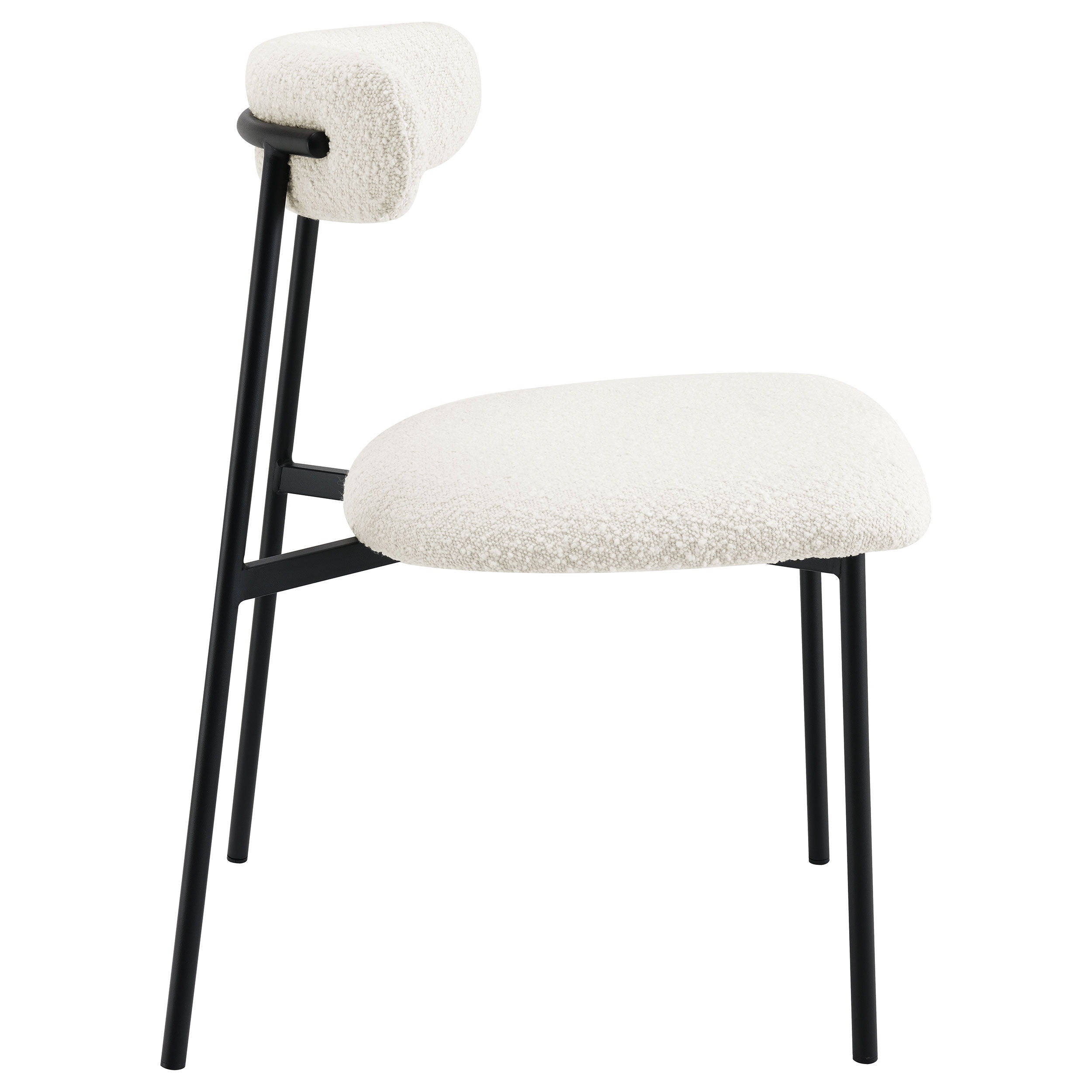 Anzio - Boucle Upholstered Dining Side Chair (Set of 2) - White